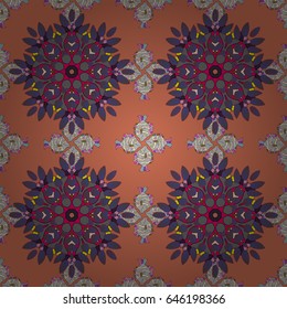 Vector illustration with many blue flowers. Trendy seamless floral pattern.
