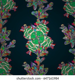 Vector illustration with many blue flowers. Trendy seamless floral pattern.