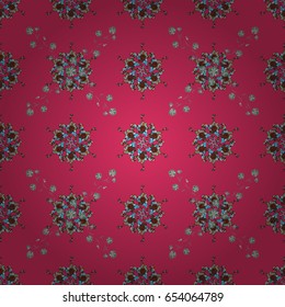 Vector illustration with many blue flowers. Trendy seamless floral pattern.