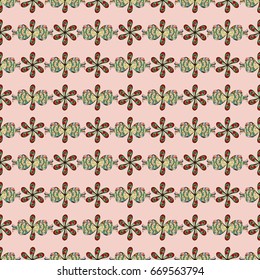 Vector illustration with many blue flowers. Trendy seamless floral pattern.