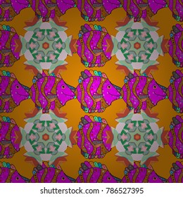 Vector illustration with many blue flowers. Trendy seamless floral pattern.