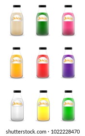 vector illustration of many bottle of juice