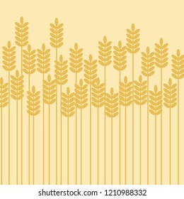Vector illustration of many cereal crop, conceptual stylized agriculture background
