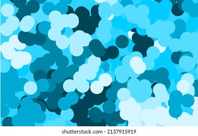Ilustración vectorial de muchos círculos en tonos azules para fondo o fondo.