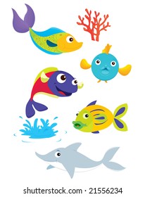 Vector - ilustración de un pez tropical muy diferente