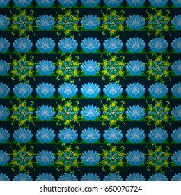 Vector illustration with many flowers. Trendy seamless floral pattern.