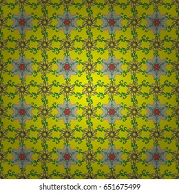 Vector illustration with many flowers. Trendy seamless floral pattern.