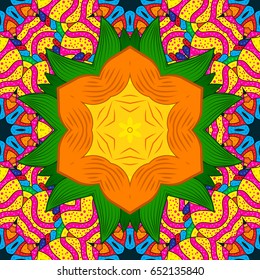 Vector illustration with many flowers. Trendy seamless floral pattern.