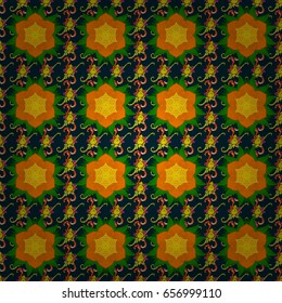 Vector illustration with many flowers. Trendy seamless floral pattern.