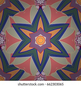 Vector illustration with many flowers. Trendy seamless floral pattern.