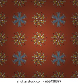 Vector illustration with many flowers. Trendy seamless floral pattern.