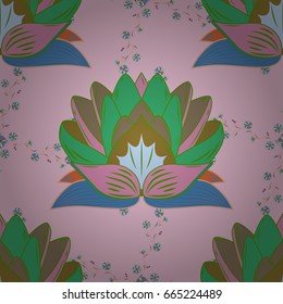 Vector illustration with many flowers. Trendy seamless floral pattern.