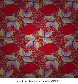 Vector illustration with many leaves. Trendy seamless floral pattern.