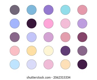 ilustración vectorial muchas paletas de color pastel para fondo
