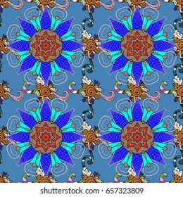 Vector illustration with many pink flowers. Trendy seamless floral pattern.