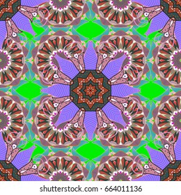 Vector illustration with many pink flowers. Trendy seamless floral pattern.