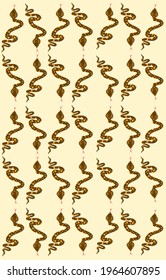 Vector Illustration Of Many Snakes On A Cream Colored Background