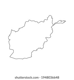 Vector Illustration of the Map of Afghanistan on White Background