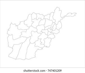 Vector Illustration Map of Afghanistan in white background for continue.