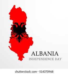 Vector illustration of a Map For Albania Independence Day.