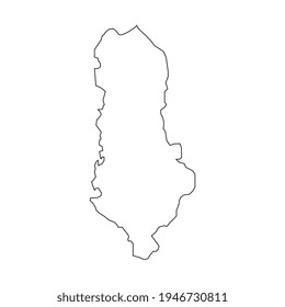 Vector Illustration of the Map of Albania on White Background