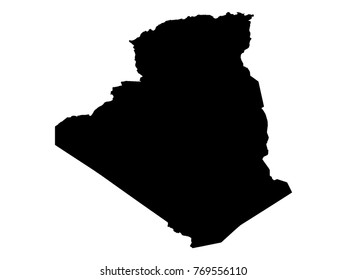 Vector illustration of map of Algeria