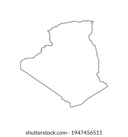 Vector Illustration of the Map of Algeria on White Background