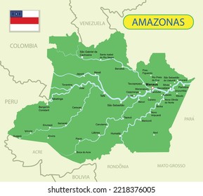 Vector illustration map of the Amazonas in Brazil