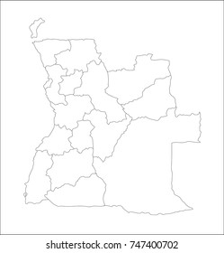 Vector Illustration Map of Angola in white background for continue.
