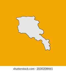 Vector Illustration of the Map of Armenia on yellow Background