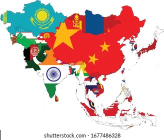 110,329 Asia map flags Images, Stock Photos & Vectors | Shutterstock