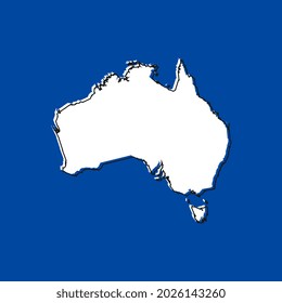 Ilustración vectorial del mapa de Australia sobre fondo azul