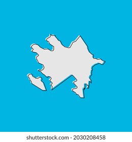 Vector Illustration of the Map of Azerbaijan on Blue Background