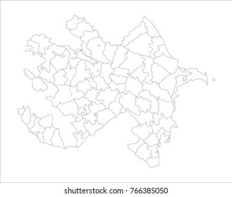 Vector Illustration Map of Azerbaijan in white background for continue.