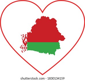 Vektorgrafik der Karte von Belarus mit nationaler Flagge auf weißem Hintergrund
