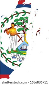Vektorillustration Abbildung der Karte von Belize mit Landesflagge