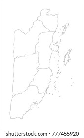 Vector Illustration Map of Belize in white background for continue.