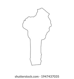 Vector Illustration of the Map of Benin on White Background