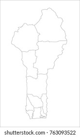 Vector Illustration Map of Benin in white background for continue.