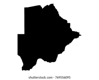 Vector illustration of map of Botswana
