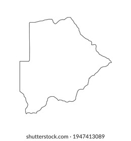 Vector Illustration of the Map of Botswana on White Background