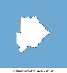 Vector Illustration of the Map of Botswana on Blue Background