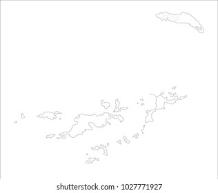 Vector Illustration Map of British Virgin Islands (UK) in white background for continue, Map Of British Virgin Islands (UK) Isolated On White Background