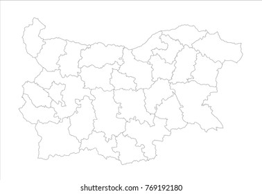 Vector Illustration Map of Bulgaria in white background for continue.