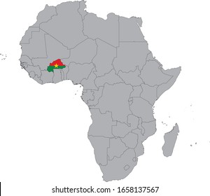 Vector Illustration Map Burkina Faso National Stock Vector (Royalty ...