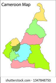 Vector illustration of map of Cameroon
