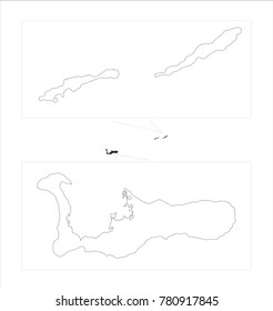Vector Illustration Map of Cayman Islands (UK) in white background for continue.