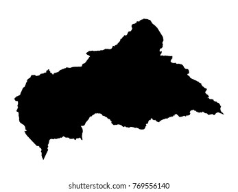 Vector illustration of map of Central African Republic