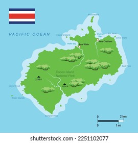 Mapa de la isla Cocos (Costa Rica)