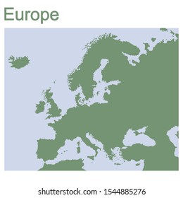 vector illustration with map of continent Europe